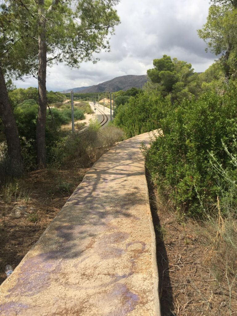 Junto a la vía del TRAM